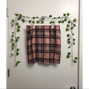 Split Hem Tartan Mini Skirt